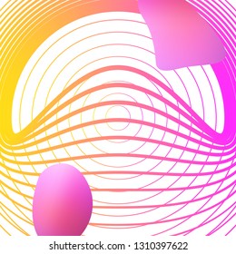 Liquid elements, mixed color plastic shapes or various organic bubbles on Thin Line Background. Abstract 3d vector fluid gradients, splashes or blob brushes