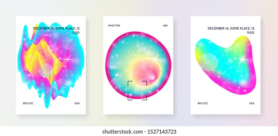 Liquid elements. Molecular design. Futuristic background. Psychedelic layered hologram. Soft flyer. Modern holographic gradient, blur, mesh, blend. Liquid elements with shapes and fluid.
