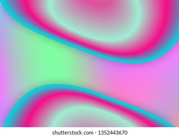 Liquid elements. Neon cover, poster frame. Holographic 3d backdrop with modern trendy blend. Vivid gradient mesh. Liquid elements background with dynamic shapes and fluid.