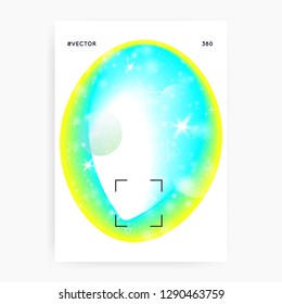 Liquid elements. Pop frame. Pearlescent layered hologram. Soft card. Modern holographic gradient, blur, mesh, blend. Futuristic background. Liquid elements with shapes and fluid.