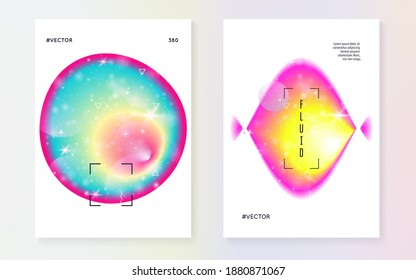 Elementos líquidos. Holograma en capas pop. Invitación suave. Diseño transparente. Fondo futurista. Gradiente holográfico moderno, desenfoque, malla, mezcla. Elementos líquidos con formas y fluidos.