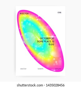 Liquid elements. Retro concept. Futuristic background. Molecular layered hologram. Soft poster. Modern holographic gradient, blur, mesh, blend. Liquid elements with shapes and fluid.