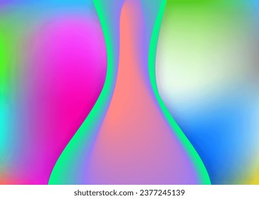 Liquid elements. Round banner, certificate frame. Holographic 3d backdrop with modern trendy blend. Vivid gradient mesh. Liquid elements background with dynamic shapes and fluid.