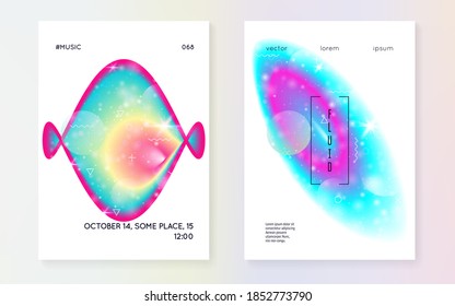 Liquid elements. Transparent layered hologram. Soft book. Magic layout. Futuristic background. Modern holographic gradient, blur, mesh, blend. Liquid elements with shapes and fluid.