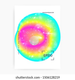 Liquid elements. Trendy layered hologram. Soft book. Modern holographic gradient, blur, mesh, blend. Minimal design. Futuristic background. Liquid elements with shapes and fluid.
