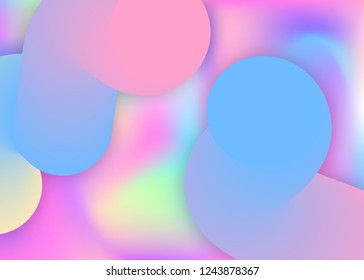 Liquid elements. Vivid gradient mesh. Holographic 3d backdrop with modern trendy blend. Cosmic report, invitation design. Liquid elements background with dynamic shapes and fluid.