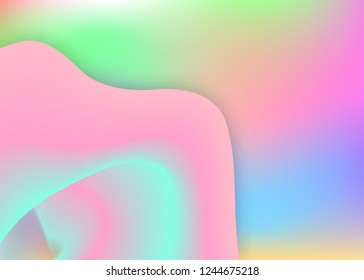 Liquid elements. Vivid gradient mesh. Holographic 3d backdrop with modern trendy blend. Minimalist cover, wallpaper composition. Liquid elements background with dynamic shapes and fluid.