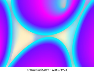 Liquid elements. Vivid gradient mesh. Holographic 3d backdrop with modern trendy blend. Rainbow banner, cover composition. Liquid elements background with dynamic shapes and fluid.