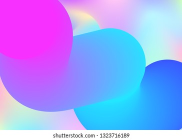 Liquid elements. Vivid gradient mesh. Holographic 3d backdrop with modern trendy blend. Futuristic presentation, certificate template. Liquid elements background with dynamic shapes and fluid.