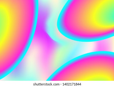 Liquid elements. Vivid gradient mesh. Psychedelic invitation, poster template. Holographic 3d backdrop with modern trendy blend. Liquid elements background with dynamic shapes and fluid.