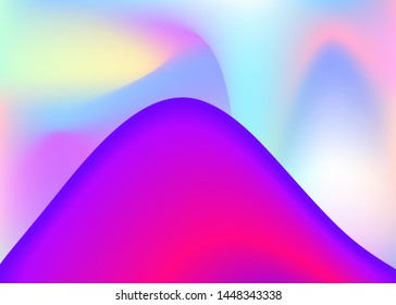 Liquid elements. Vivid gradient mesh. Magic card, flyer design. Holographic 3d backdrop with modern trendy blend. Liquid elements background with dynamic shapes and fluid.