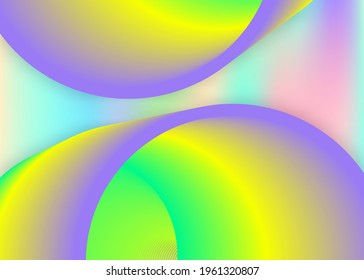 Liquid elements. Vivid gradient mesh. Holographic 3d backdrop with modern trendy blend. Circle banner, wallpaper composition. Liquid elements background with dynamic shapes and fluid.