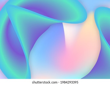 Liquid elements. Vivid gradient mesh. Creative flyer, report composition. Holographic 3d backdrop with modern trendy blend. Liquid elements background with dynamic shapes and fluid.