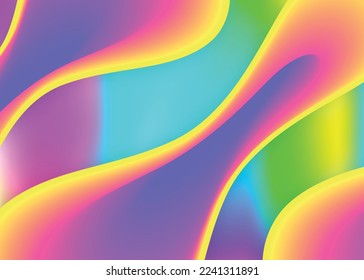 Liquid elements. Vivid gradient mesh. Holographic 3d backdrop with modern trendy blend. Cool flyer, presentation frame. Liquid elements background with dynamic shapes and fluid.