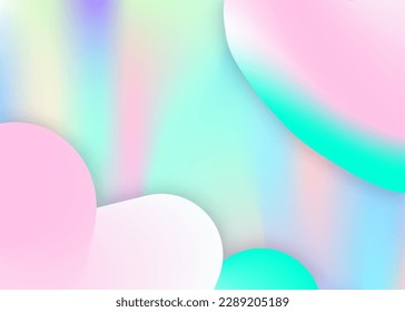 Liquid elements. Vivid gradient mesh. Round wallpaper, card layout. Holographic 3d backdrop with modern trendy blend. Liquid elements background with dynamic shapes and fluid.