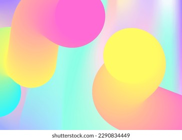 Liquid elements. Vivid gradient mesh. Rainbow book, invitation frame. Holographic 3d backdrop with modern trendy blend. Liquid elements background with dynamic shapes and fluid.
