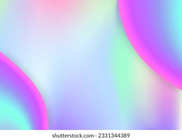 Liquid elements. Vivid gradient mesh. Holographic 3d backdrop with modern trendy blend. Geometric card, wallpaper composition. Liquid elements background with dynamic shapes and fluid.