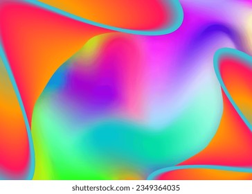 Liquid elements. Vivid gradient mesh. Magic banner, presentation layout. Holographic 3d backdrop with modern trendy blend. Liquid elements background with dynamic shapes and fluid.