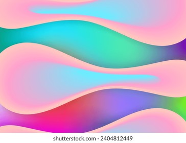 Liquid elements. Vivid gradient mesh. Molecular book, card design. Holographic 3d backdrop with modern trendy blend. Liquid elements background with dynamic shapes and fluid.