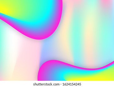 Liquid elements. Wavy banner, flyer composition. Holographic 3d backdrop with modern trendy blend. Vivid gradient mesh. Liquid elements background with dynamic shapes and fluid.