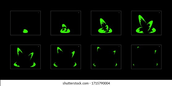 liquid explosion animation effect. Explosion Animation effect.Sprite sheet for games, cartoon or animation. vector style animation effect 1071.