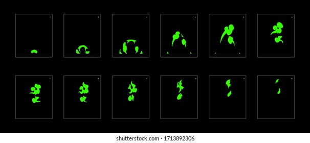 liquid explosion animation effect. Explosion  effect. Animation Sprite sheet for games, cartoon or animation. vector style animation effect 1047.