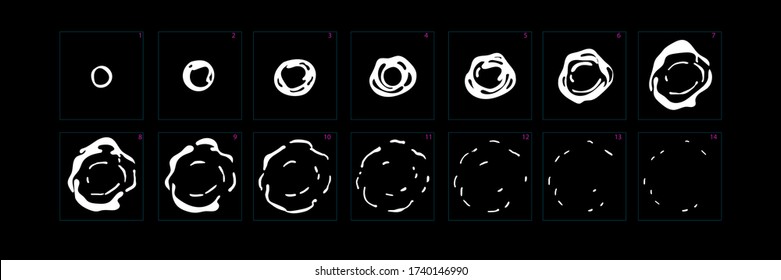 liquid explosion effect animation. Shine water effect sprite sheet for cartoon, animation or  mobile games-vector
