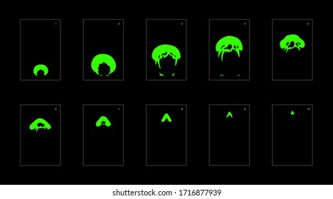 liquid explosion effect. Explosion Animation effect. Animation Sprite sheet for games, cartoon or animation. vector style animation effect 1137.