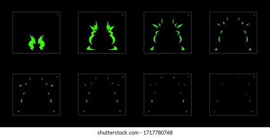 liquid explosion effect. Explosion Animation effect. Animation Sprite sheet for games, cartoon or animation. vector style animation effect 1173.