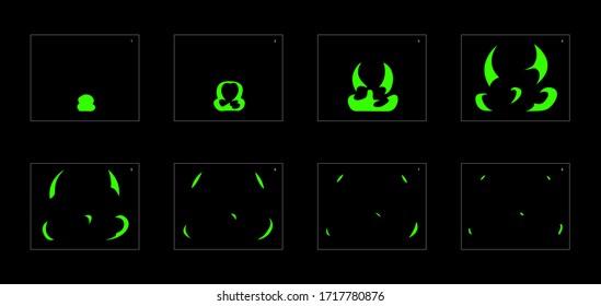 liquid explosion effect. Explosion Animation effect. Animation Sprite sheet for games, cartoon or animation. vector style animation effect 1179.