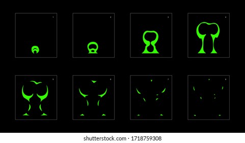 liquid explosion effect. Explosion Animation effect. Animation Sprite sheet for games, cartoon or animation. vector style animation effect 1197.