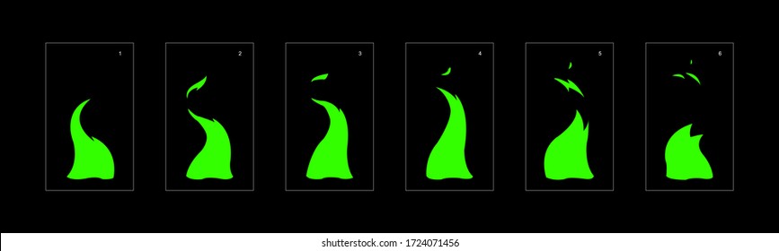 Flüssigkeitsexplosionseffekt. Explosionsanimierungseffekt Animation Sprite-Blatt für Spiele, Cartoon oder Animation. Vektorstil-Animationseffekt 1329.