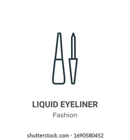 Liquid eyeliner outline vector icon. Thin line black liquid eyeliner icon, flat vector simple element illustration from editable fashion concept isolated stroke on white background