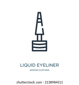 liquid eyeliner thin line icon. fashion, eye linear icons from woman clothing concept isolated outline sign. Vector illustration symbol element for web design and apps.