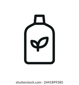 Liquid fertilizer bottle isolated icon, organic liquid fertiliser vector symbol with editable stroke