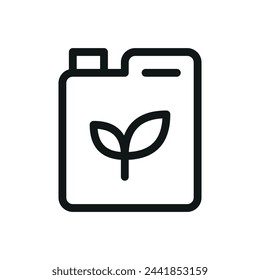 liquid fertilizer can isolated icon, organic fertilizers canister vector symbol with editable stroke svg