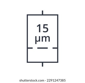 Liquid Filter with Pore Size Symbol.  Graphical Symbols for Medical devices
