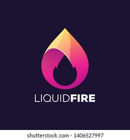 liquid fire logo design illustration ready to use