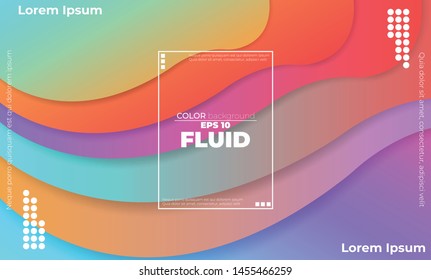 Liquid  flow  fluid background. Fluid colors shapes. Applicable for gift card cover poster. Poster on wall poster template,landing page. Fluid colorful shapes composition