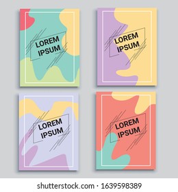 Liquid, flow, fluid background set. Fluid colors shapes . Applicable for gift card,cover,poster. Poster design