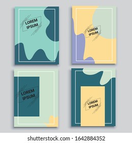 Liquid, flow, fluid background set. Fluid colors shapes . Applicable for gift card,cover,poster. Poster design eps 10