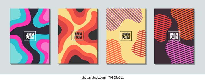 Liquid, flow, fluid background set. Fluid colors shapes . Applicable for gift card,cover,poster.  Poster design. Poster on wall poster template