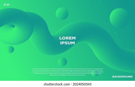 Liquid flow Fluid green color Applicable for gift card cover poster, Poster on wall poster template, landing page, UI, UX ,cover book, banner, social media flyer