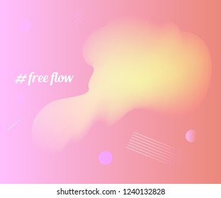 Liquid, flow, fluid vector background. Fluid colors shapes. Design for gift card,cover,poster. Wall poster design. Fluid colorful shapes composition. Eps10. Dynamic futuristic shape in warm pastel