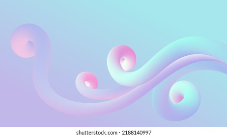 Liquid flow glow, holographic 3D neon lava lamp vector geometric background for banner, card, UI design or wallpaper. Gradient mesh bubble in the shape of a wave drop. Fluid colorful 3d tubes.