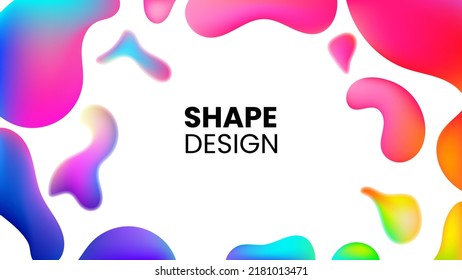 Liquid flow rainbow colorful 3D neon lava lamp vector geometric background for banner, card, UI design or wallpaper. Gradient mesh bubble in the shape of a wave drop. Fluid colorful abstract shapes.