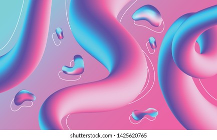 Liquid flow trendy gradient vector background