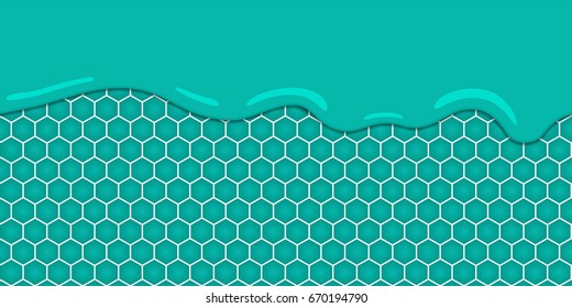 Liquid flowing seamless mint honeycomb