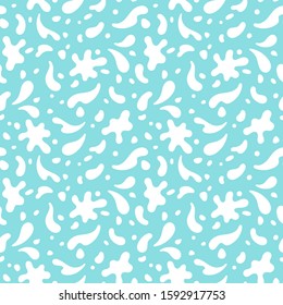 Liquid flowing shapes seamless repeat geometric vector pattern. Paint splash background.
