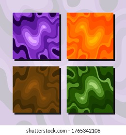Liquid, fluid abstract color background illustration set. Contrast colors. Vector design layout for banners presentations, posters and invitations. Vector illustration. Suitable for landing pages.